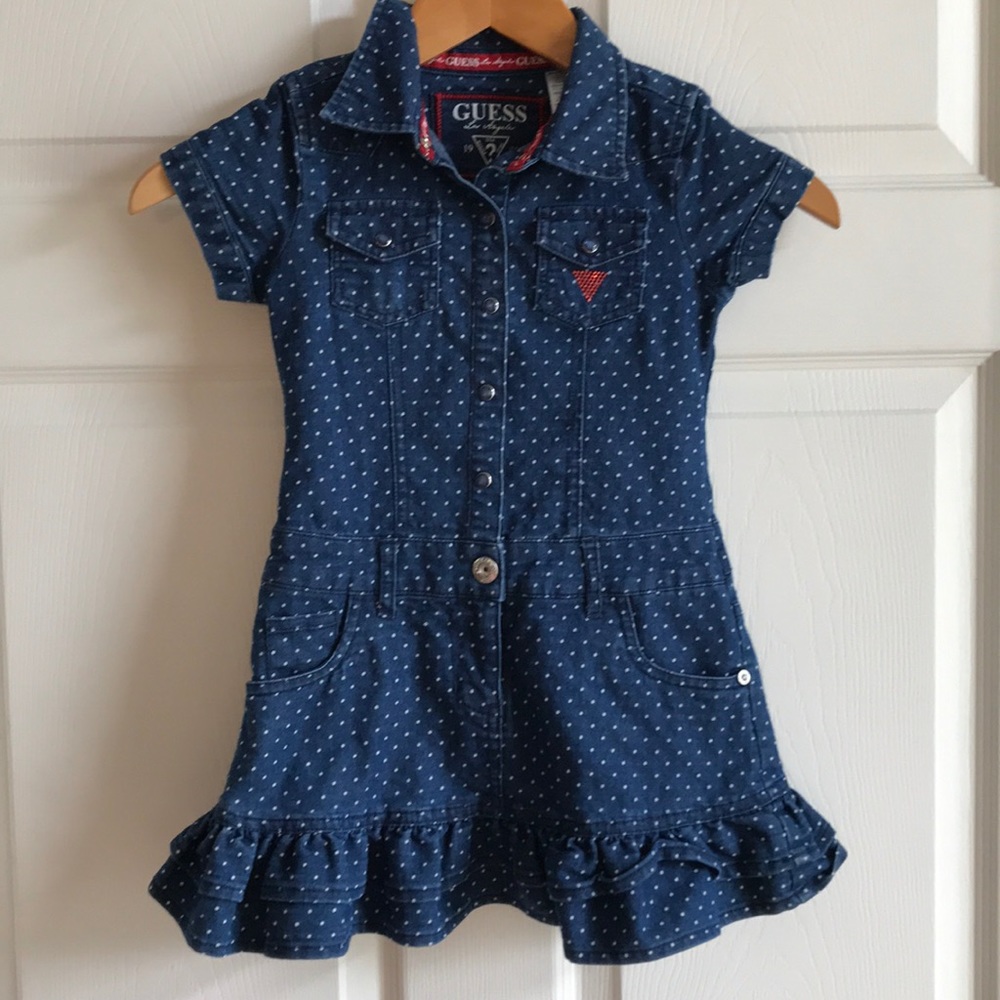 GUESS denim polka dot dress /‎ size 5